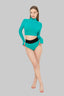 SOLID TOP LONG SLEEVE SWIM CROPTOP