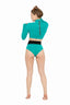 SOLID TOP LONG SLEEVE SWIM CROPTOP